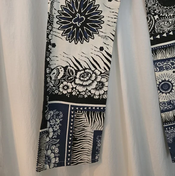 Very Rare Y2K Vintage Roberto Cavalli Bandana Print Jeans Sz M